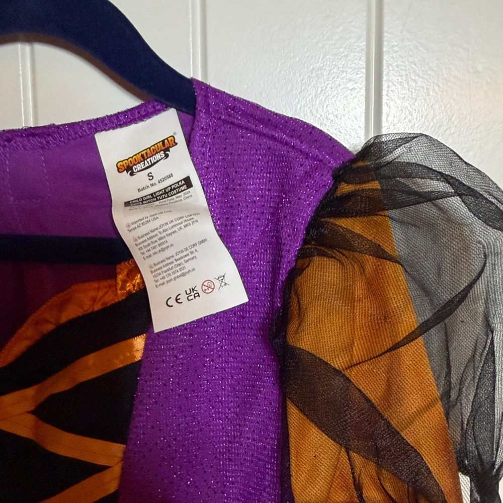 Kids Halloween Witch Costume - Purple and Orange - Picture 2 of 4